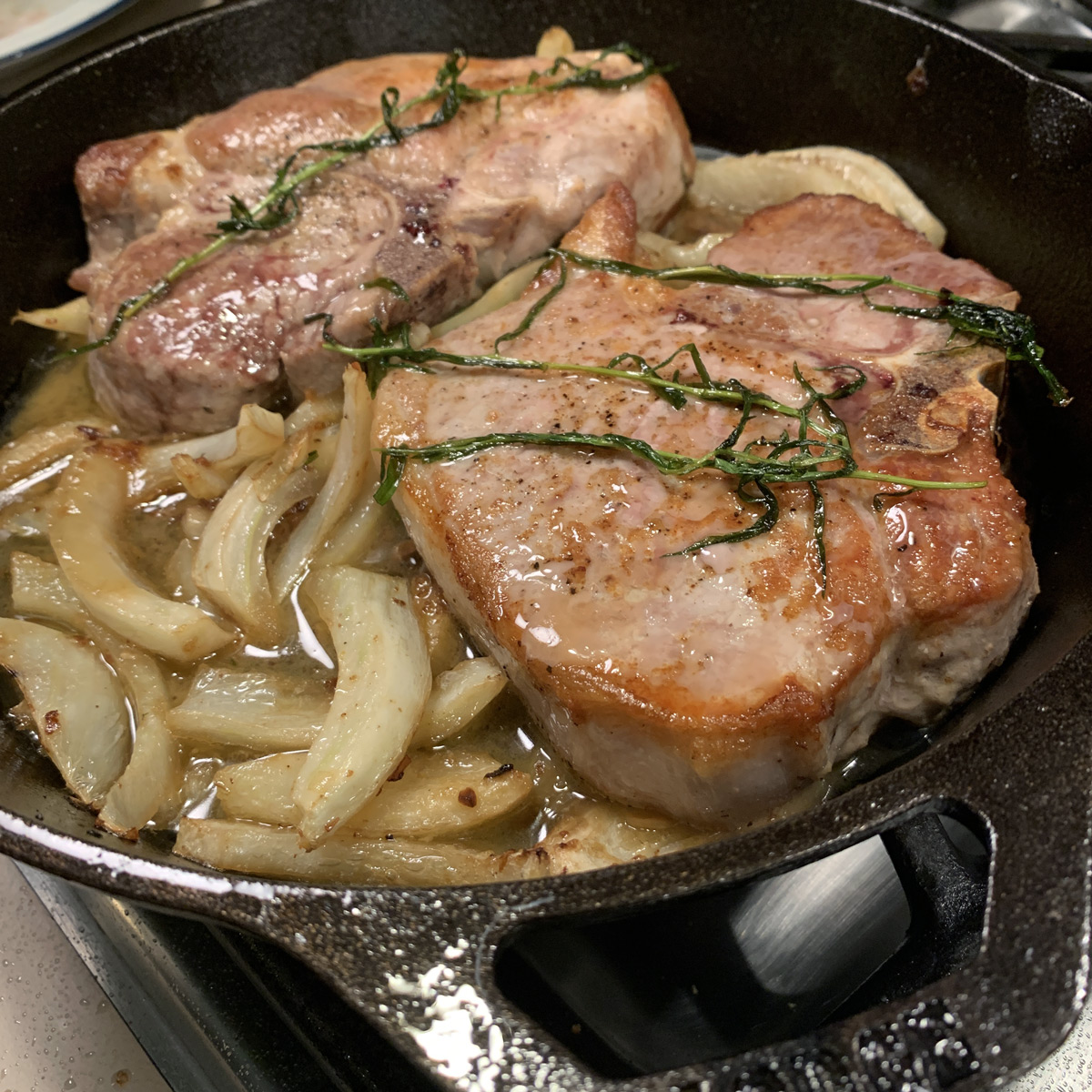 Tarragon Lemon Pork Chops Cast Iron Grub